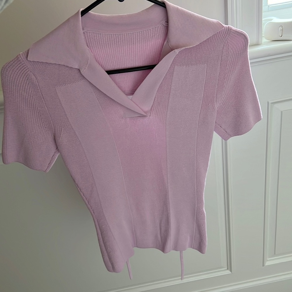 Jacquemus lilac polo with open back size 34